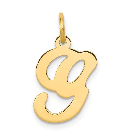 14k Yellow Gold, Sophia Collection, Small Script Initial G Pendant - Picture 1 of 5